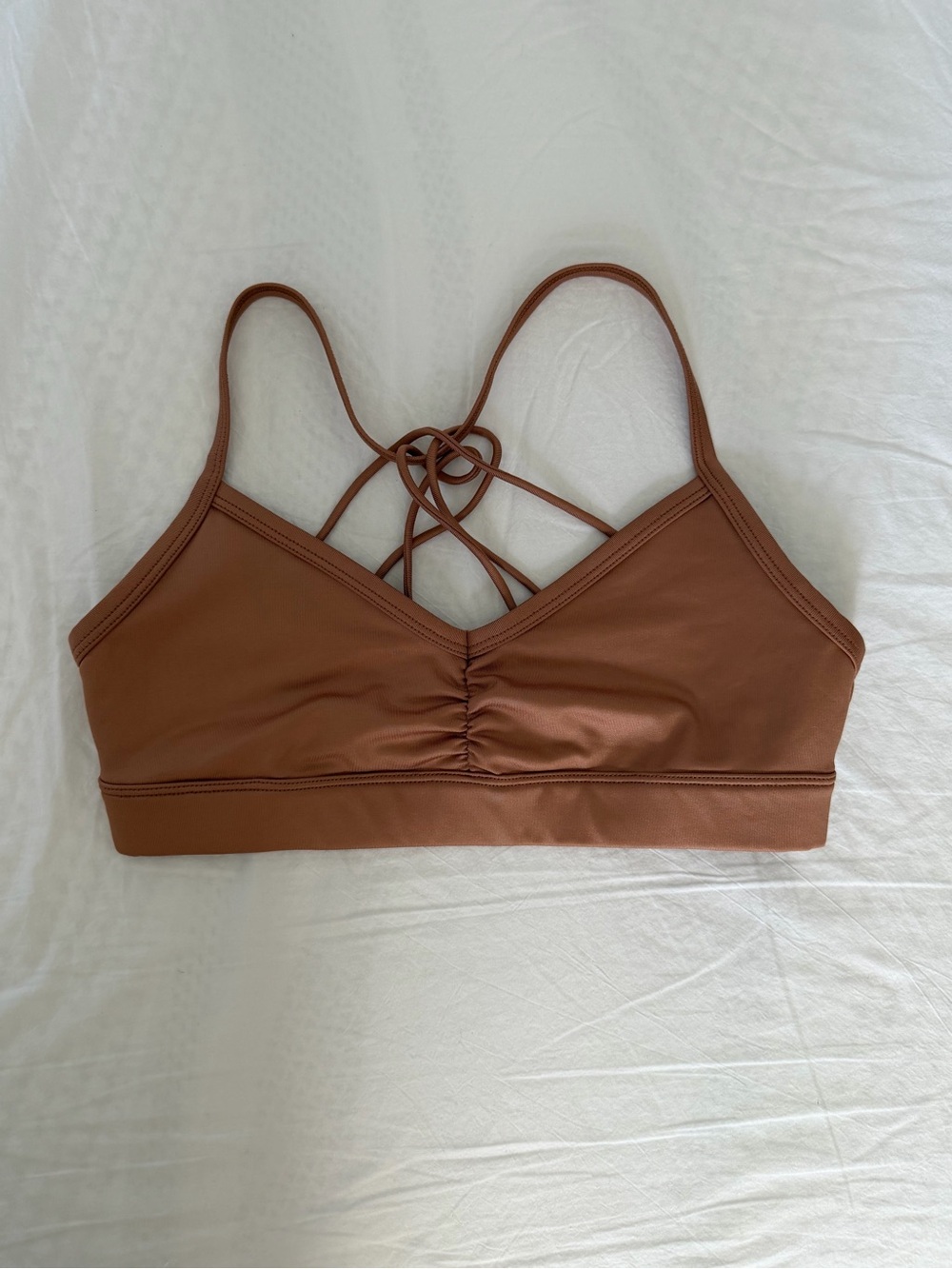 Alo Yoga Brown Cross Back Sports Bra Size Small